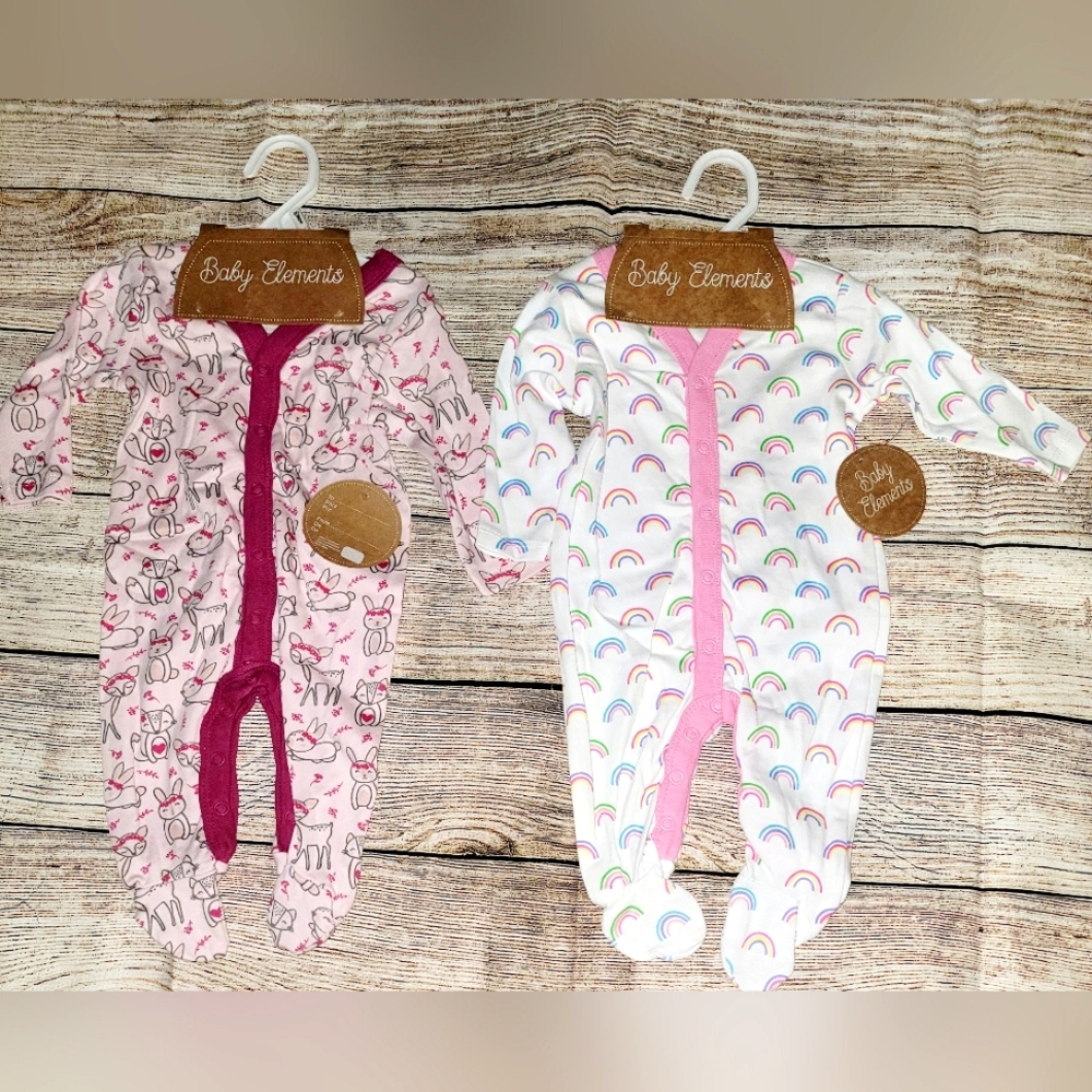 Baby Elements Set of 2 Footed Sleepers